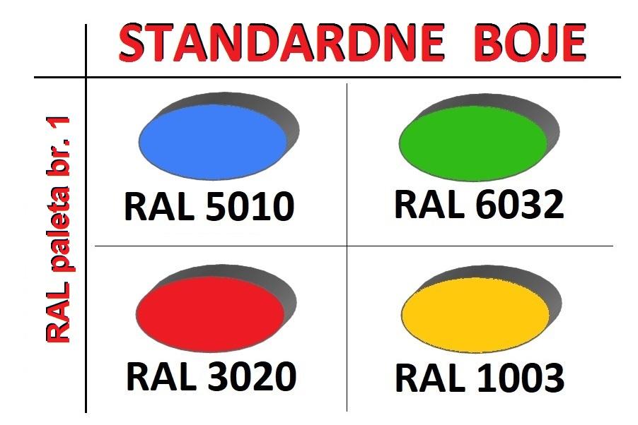 Sjedalice za tribine - standardne boje