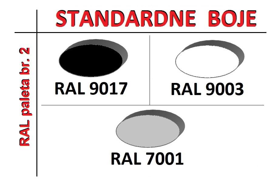 Sjedalice za tribine - standardne boje